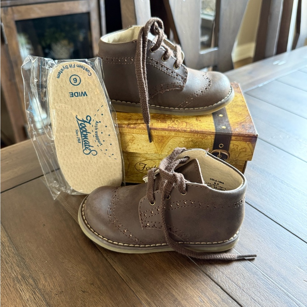 FootMates Brown Kids Lace-Up Ankle Boots